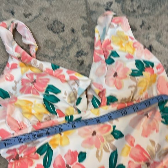 Time and Tru Pink and Yellow Floral Bathing Suit One Piece - Picture 7 of 10